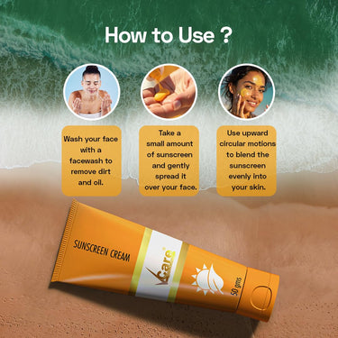 VCare Sunscreen SPF 30 Matte Cream 50g for Women & Men For All Skin Types (white)